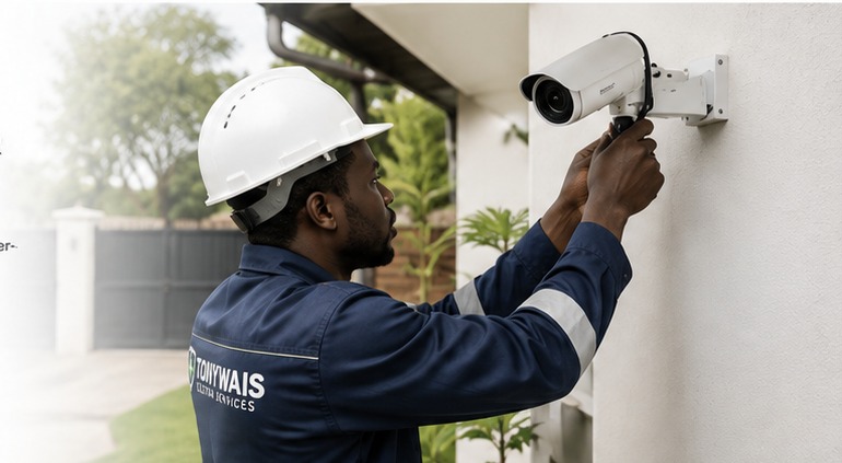 Tonywais Electra Services technician performing a professional installation in Nairobi